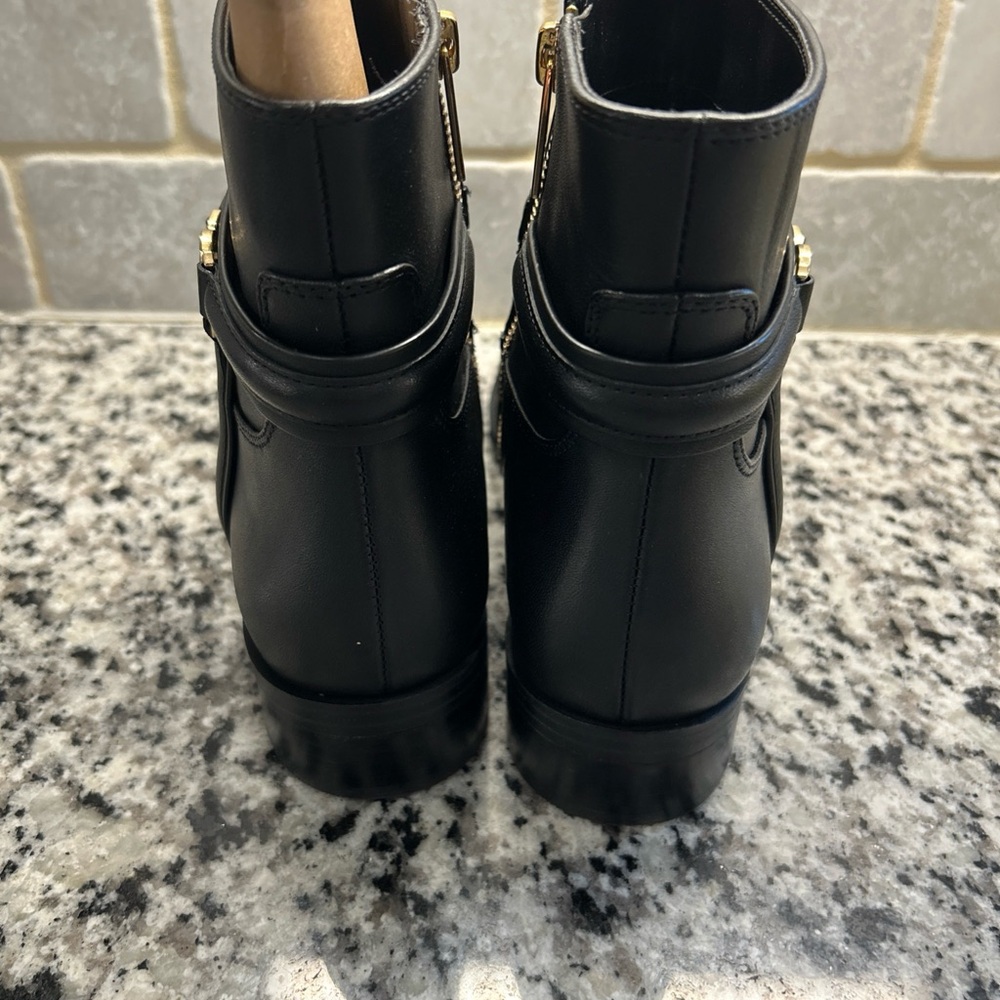 Michael Kors Black Ankle Booties with Gold Hardware - Picture 5 of 9